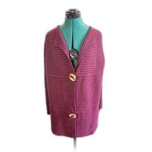 Modern Soul maroon cardigan with wooden buttons. Size medium